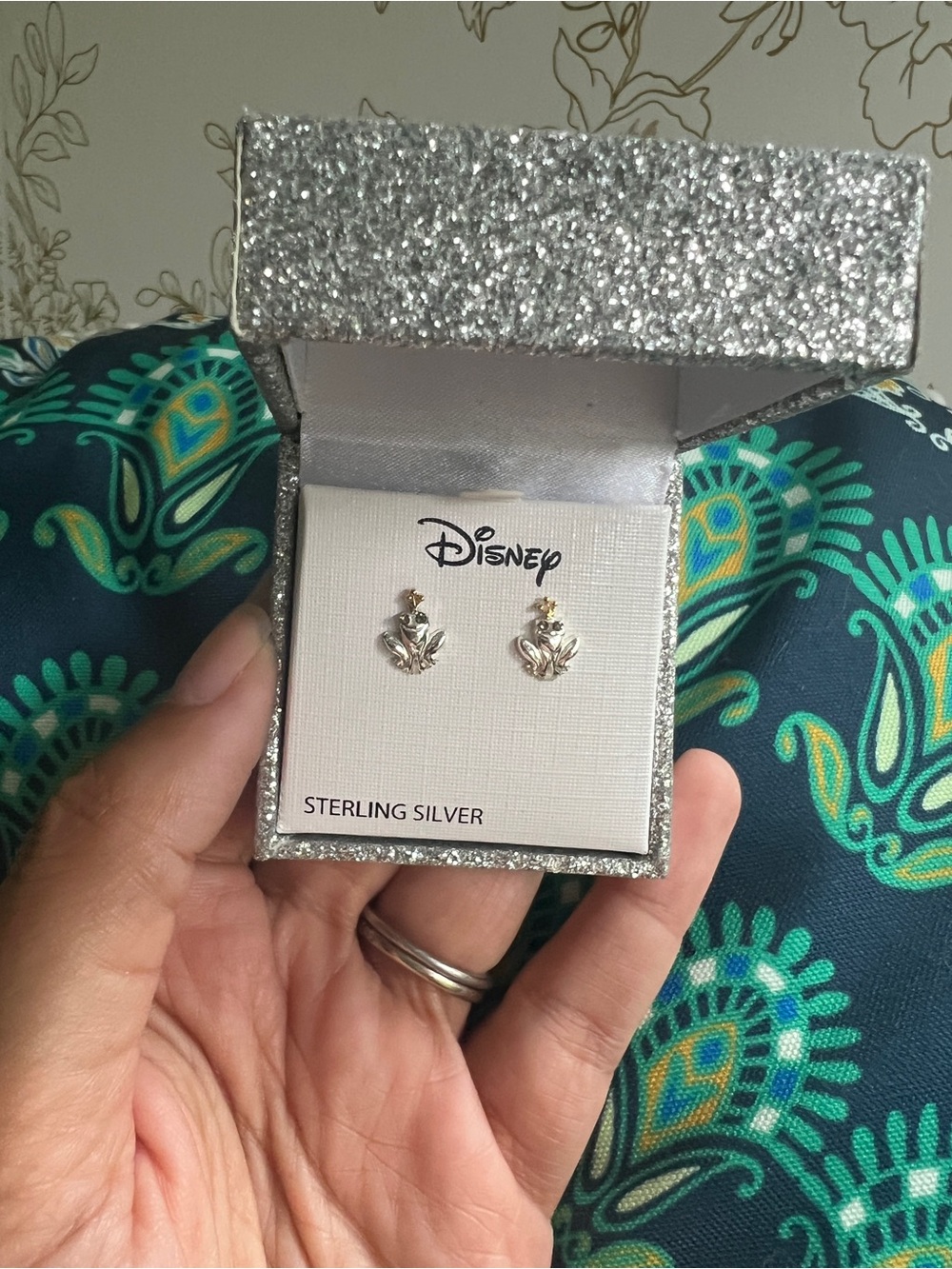 Disney The Princess And The Frog earrings Prince Naveen sterling silver NIB
